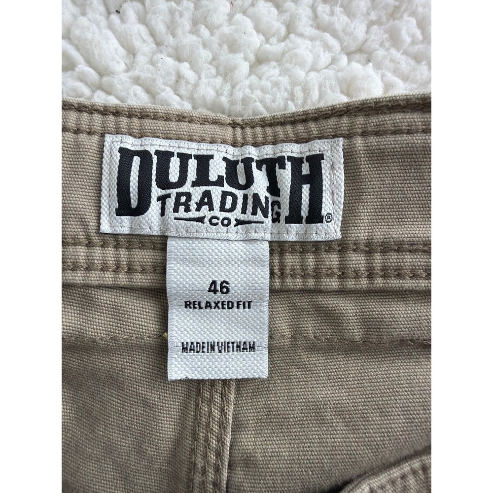 Duluth Trading Shorts Men 46 Duluthflex Fire Hose Relaxed Fit Cargo Tan Khaki 8" - Picture 4 of 8